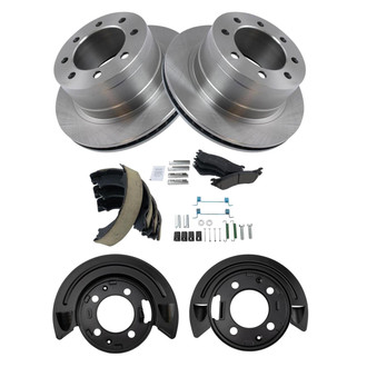 TRQ® - Rear Disc Brake Kit with Ceramic Pads and Shoes