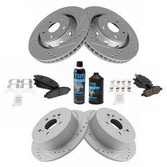 TRQ® - Front and Rear Disc Brake Kit with Ceramic Pads