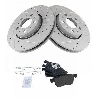 TRQ® - Front Disc Brake Kit with Semi-Metallic Pads