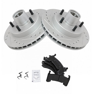 TRQ® - Front Disc Brake Kit with Semi-Metallic Pads