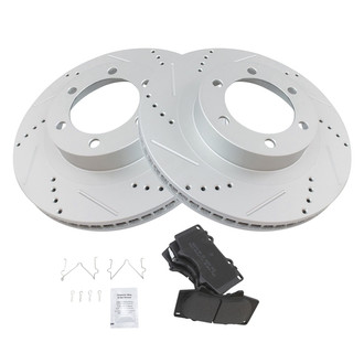 TRQ® - Front Disc Brake Kit with Semi-Metallic Pads