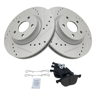 TRQ® - Front Disc Brake Kit with Semi-Metallic Pads