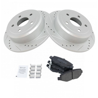 TRQ® - Rear Disc Brake Kit with Semi-Metallic Pads