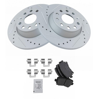 TRQ® - Performance Ceramic Rear Brake Kit with Hub Assemblies