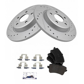 TRQ® - Rear Disc Brake Kit with Semi-Metallic Pads
