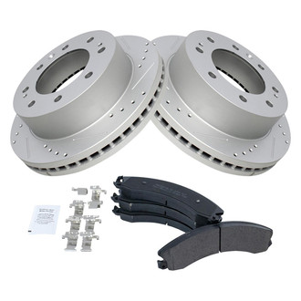 TRQ® - Front Disc Brake Kit with Semi-Metallic Pads