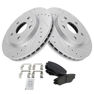 TRQ® - Front Disc Brake Kit with Semi-Metallic Pads