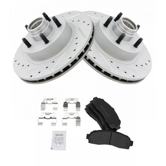 TRQ® - Front Disc Brake Kit with Semi-Metallic Pads