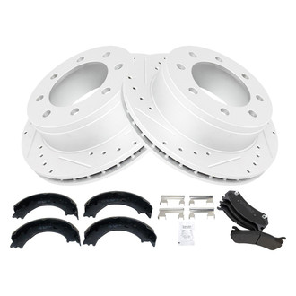 TRQ® - Performance Semi-Metallic Rear Brake Kit with Parking Brake Shoes