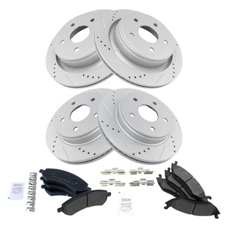 TRQ® - Performance Semi-Metallic Front and Rear Brake Kit
