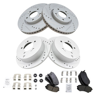 TRQ® - Performance Ceramic Front and Rear Brake Kit