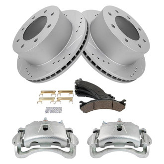 TRQ® - Performance Ceramic Rear Brake Kit with Calipers