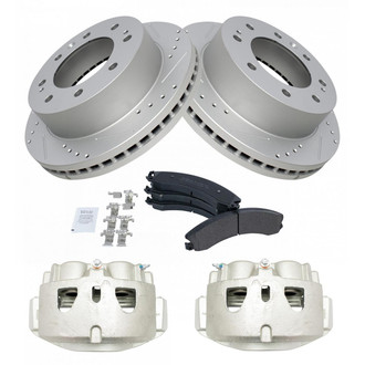 TRQ® - Front Disc Brake Kit with Semi-Metallic Pads and Calipers