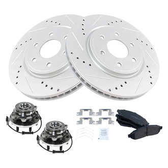 TRQ® - Performance Ceramic Front Brake Kit with Hub Assemblies