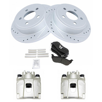 TRQ® - Rear Disc Brake Kit with Semi-Metallic Pads and Calipers
