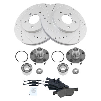TRQ® - Performance Ceramic Front Brake Kit with Hub Assemblies