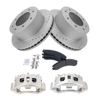 TRQ® - Performance Semi-Metallic Rear Brake Kit with Calipers