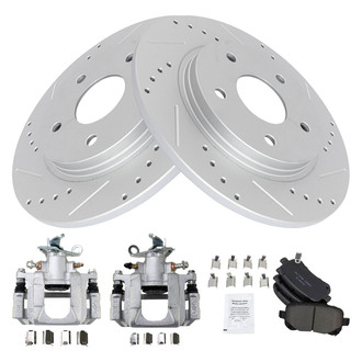 TRQ® - Performance Ceramic Rear Brake Kit with Calipers