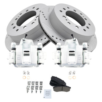 TRQ® - Performance Ceramic Rear Brake Kit with Calipers