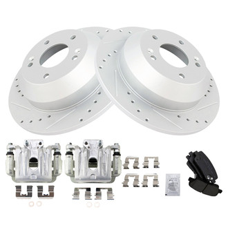 TRQ® - Performance Ceramic Rear Brake Kit with Calipers