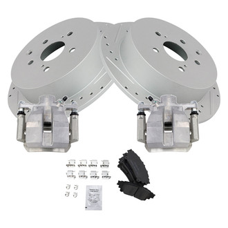 TRQ® - Performance Ceramic Rear Brake Kit with Calipers