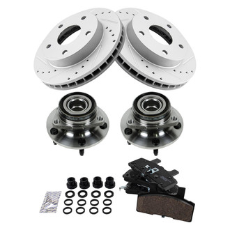 TRQ® - Performance Ceramic Front Brake Kit with Hub Assemblies