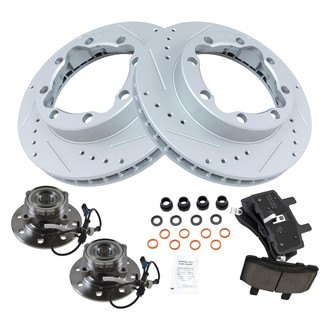 TRQ® - Performance Ceramic Front Brake Kit with Hub Assemblies