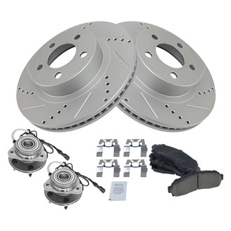 TRQ® - Performance Ceramic Front Brake Kit with Hub Assemblies