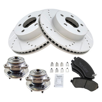 TRQ® - Performance Ceramic Front Brake Kit with Hub Assemblies