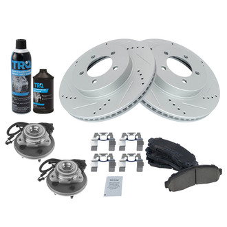 TRQ® - Performance Ceramic Front Brake Kit with Hub Assemblies