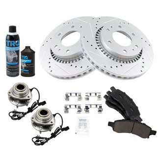 TRQ® - Performance Ceramic Front Brake Kit with Hub Assemblies