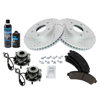 TRQ® BKA21837 - Performance Ceramic Front Brake Kit with Hub Assemblies