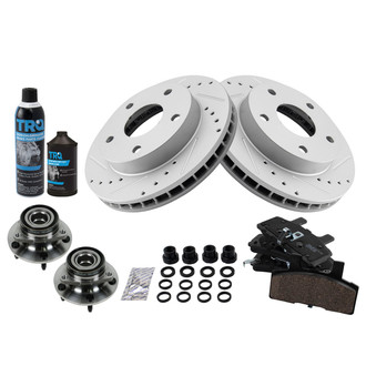 TRQ® - Performance Ceramic Front Brake Kit with Hub Assemblies