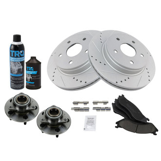 TRQ® - Performance Ceramic Front Brake Kit with Hub Assemblies