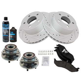 TRQ® - Performance Ceramic Front Brake Kit with Hub Assemblies