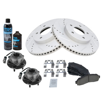 TRQ® - Performance Ceramic Front Brake Kit with Hub Assemblies