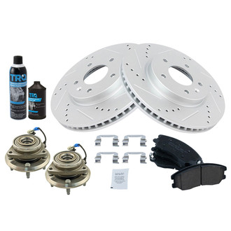 TRQ® - Performance Ceramic Front Brake Kit with Hub Assemblies