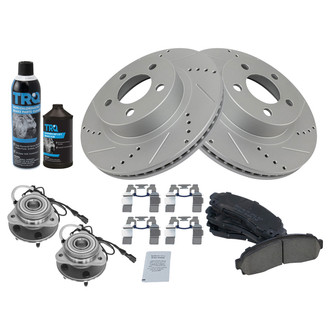 TRQ® - Performance Ceramic Front Brake Kit with Hub Assemblies