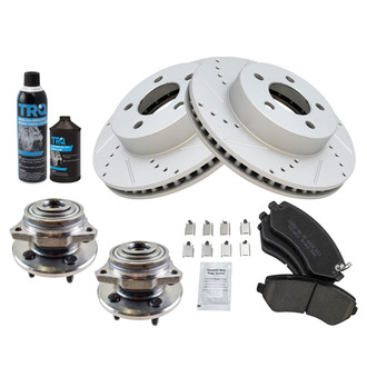 TRQ® - Performance Ceramic Front Brake Kit with Hub Assemblies