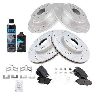 TRQ® - Performance Semi-Metallic Front and Rear Brake Kit