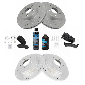 TRQ® - Performance Semi-Metallic Front and Rear Brake Kit