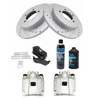 TRQ® - Performance Semi-Metallic Rear Brake Kit with Calipers