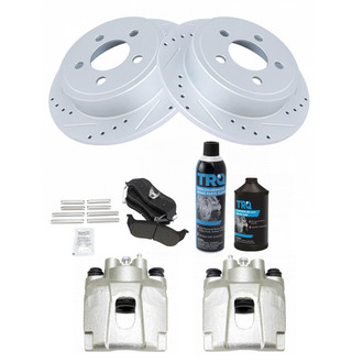 TRQ® - Performance Semi-Metallic Rear Brake Kit with Calipers