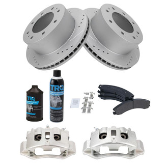 TRQ® - Performance Semi-Metallic Rear Brake Kit with Calipers