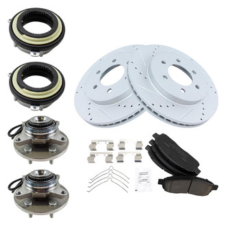 TRQ® - Performance Ceramic Front Brake Kit with Hub Assemblies