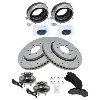 TRQ® - Performance Ceramic Front Brake Kit with Hub Assemblies
