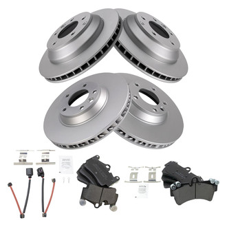 TRQ® - Front and Rear Disc Brake Kit with Semi-Metallic Pads