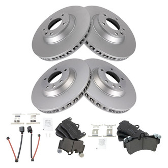 TRQ® - Front and Rear Disc Brake Kit with Semi-Metallic Pads