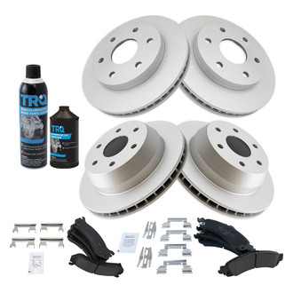 TRQ® - Front and Rear Disc Brake Kit with Ceramic Pads