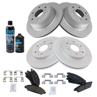 TRQ® - Front and Rear Disc Brake Kit with Ceramic Pads